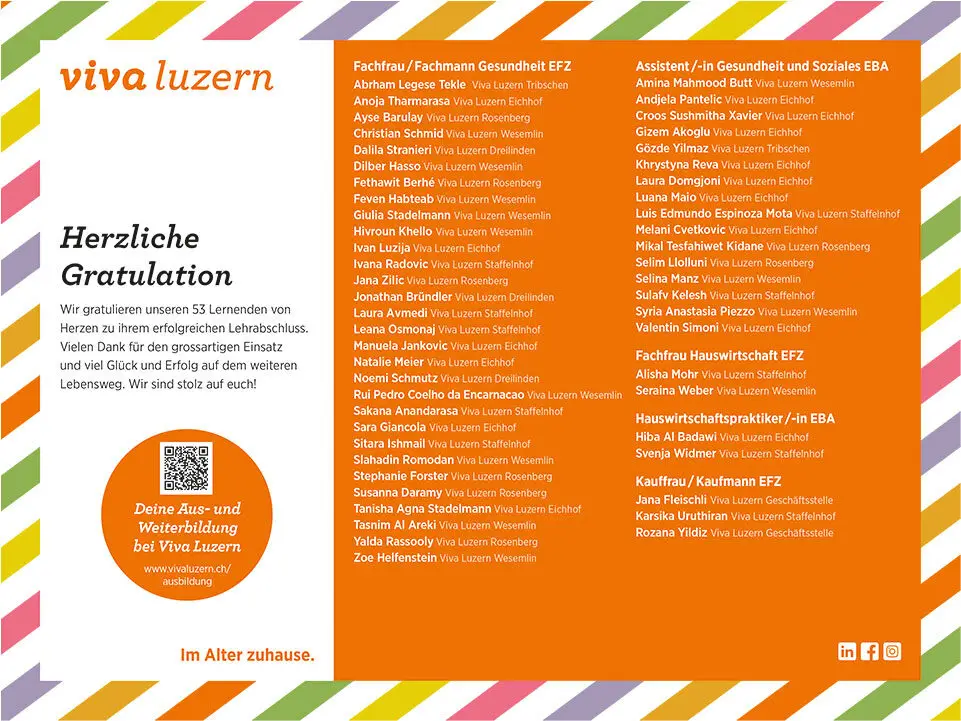 Lehrabschliessende Viva Luzern 2025