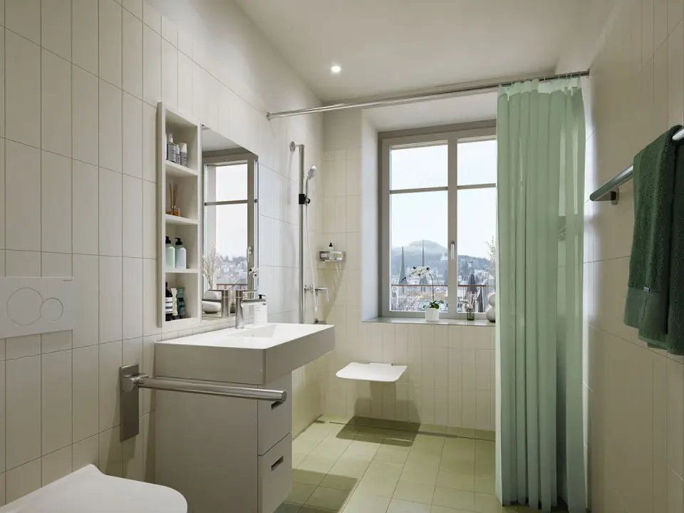 Viva Luzern: Haus Bernarda – Wohnen mit Services, Visualisierung Nasszelle
