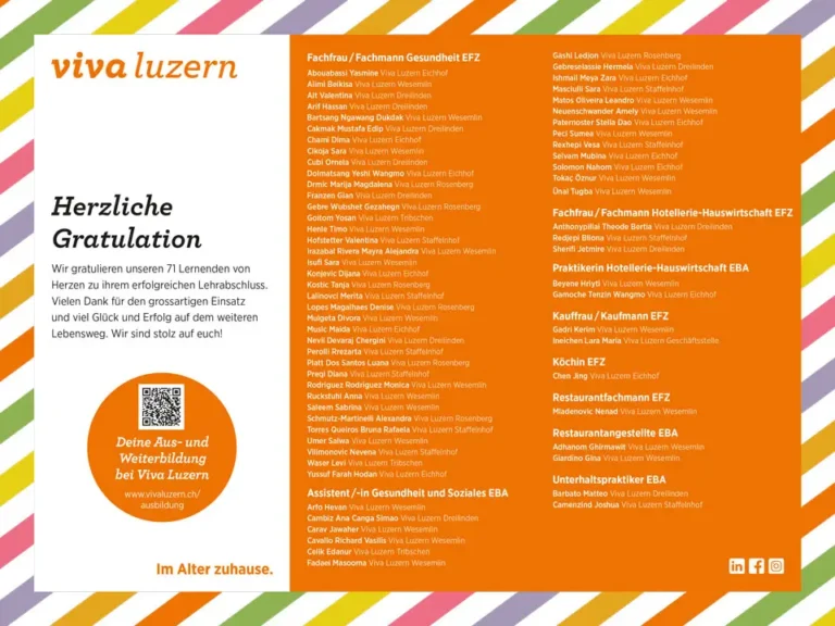 Viva Luzern – Lehrabschluss 2026